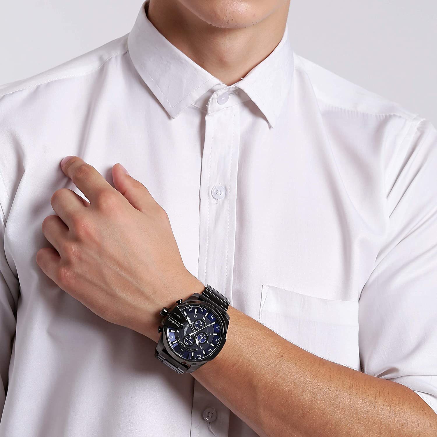Diesel Men's Mega Chief Stainless Steel Chronograph Quartz Watch - Image 6